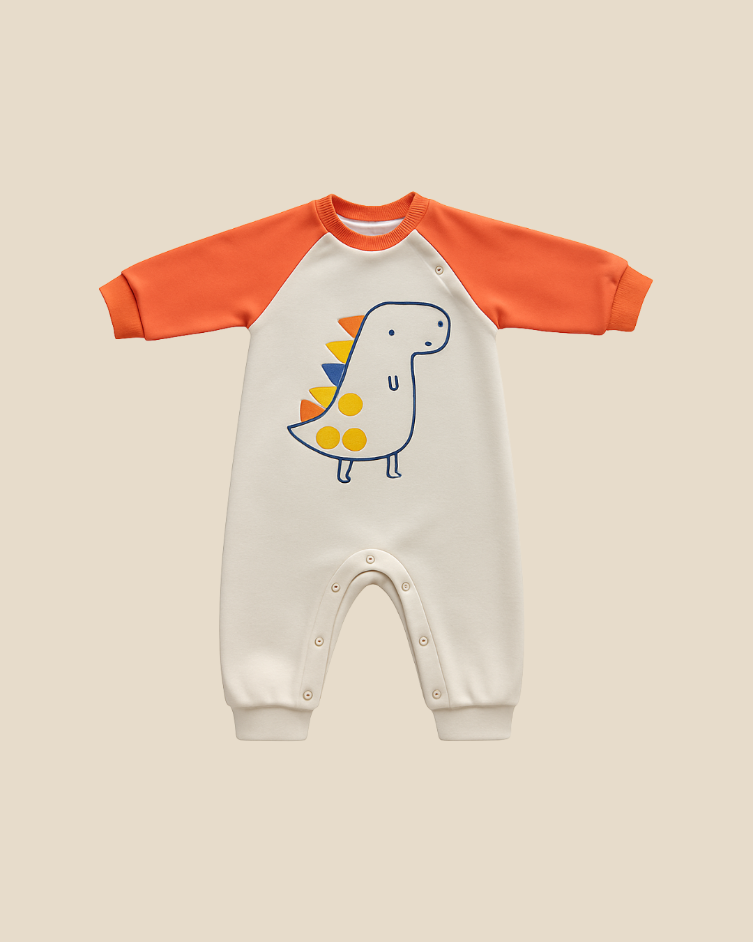 "Warm Sherpa Fleece Romper | Unisex Baby & Toddler Dino Jumpsuit"